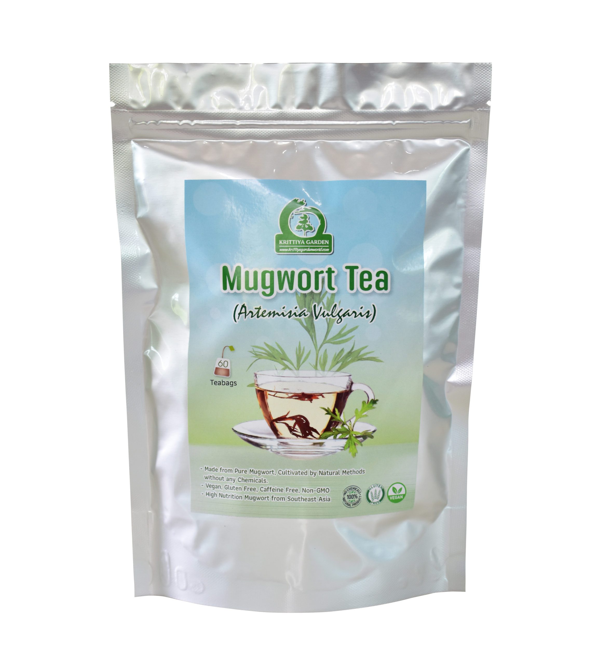 Mugwort Tea 60-Teabags (Artemisia Vulgaris) 3.2oz - Krittiya Garden World